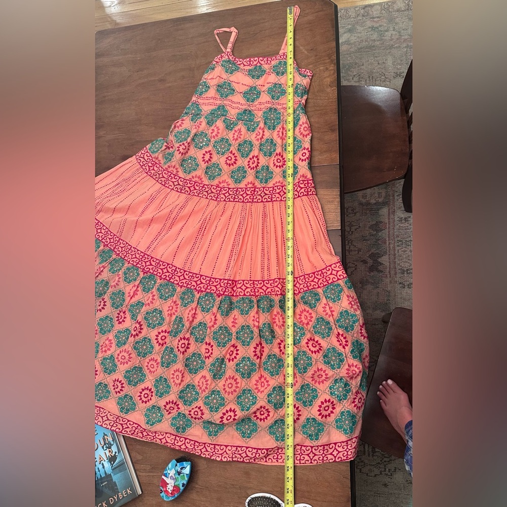Oliphant Phoenix Rose Maxi Dress Sleeveless Coral Boho Print Womens M - Picture 16 of 16